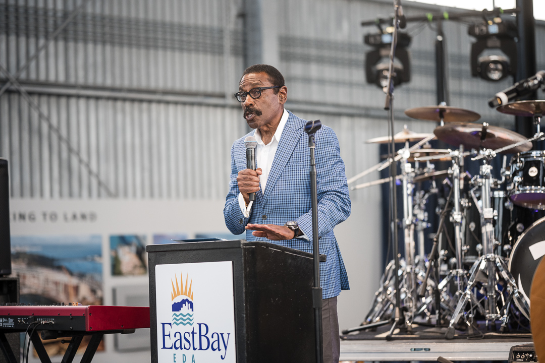 Supervisor Carson speaking at East Bay EDA event.