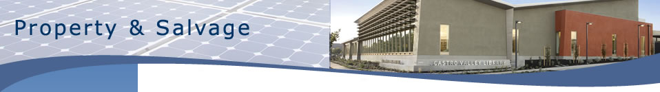 Property & Salvage - photo showing solar panels and castro valley library.