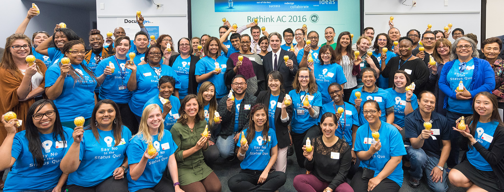 Photo of County staff at a hackathon event.