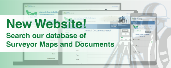 banner linking to the new and mobile-friendly surveyor website where you can search surveyor maps and documents
