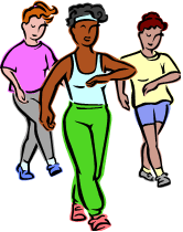 clipart of three women walking